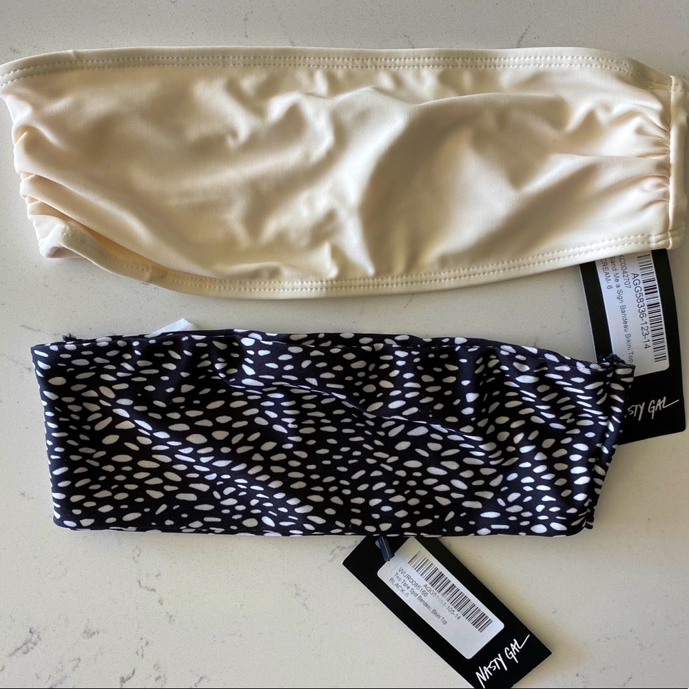 Two (2) bandeau bikini tops - NEVER WORN